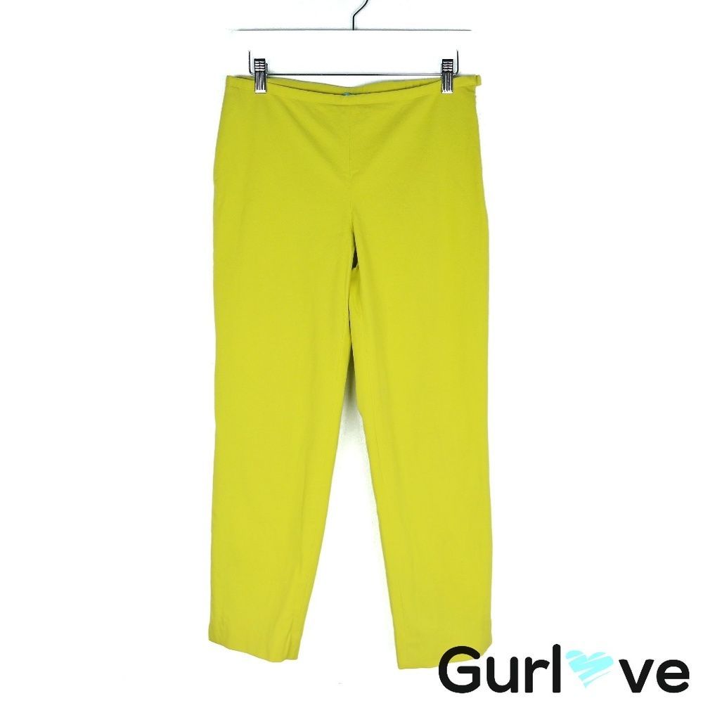 J. McLaughlin Sz 4 Lemon Green Crop Pants